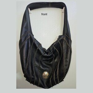 Black Pebble finish Leather Charles David Large Hobo/Shoulder /Slouchy Bag